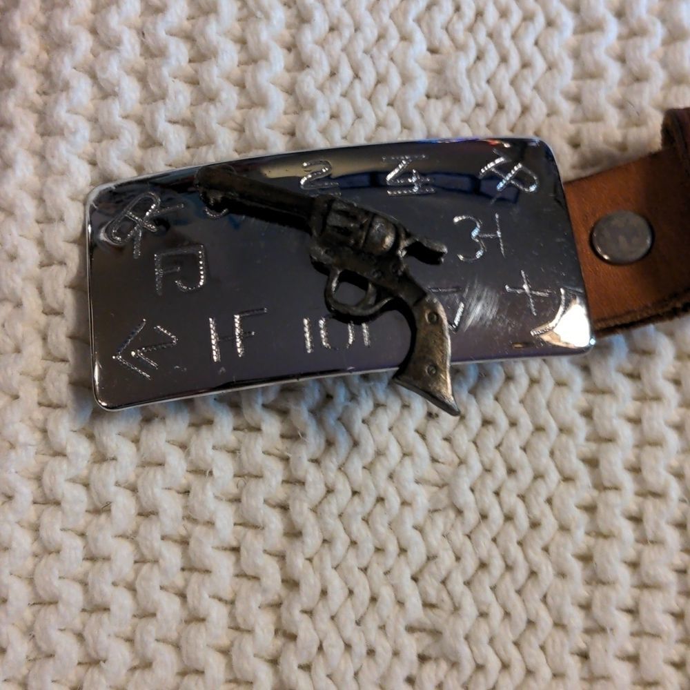 Vintage leather belt with Chambers buckle